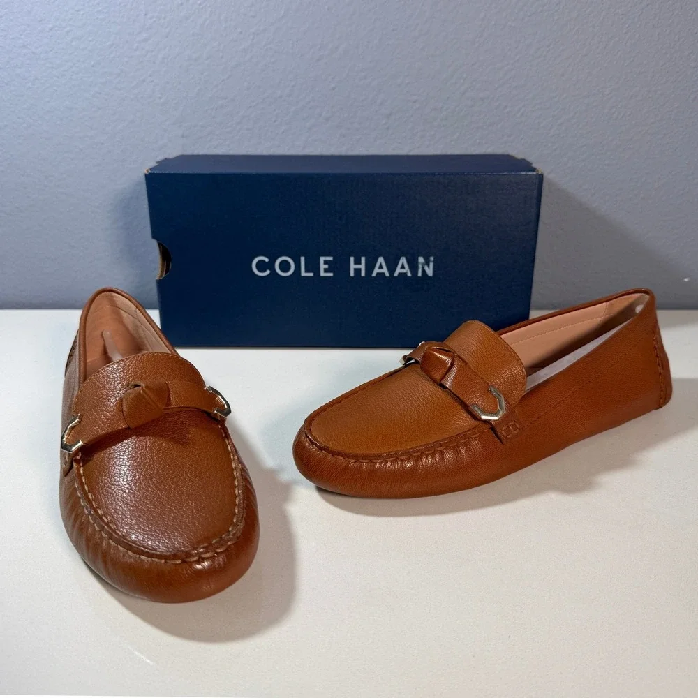 Cole Haan Evelyn Bow Driver Loafer Shoes‎ Leather Women Size 6.5